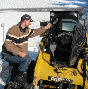 climbing into skid steer|skid steer slope.